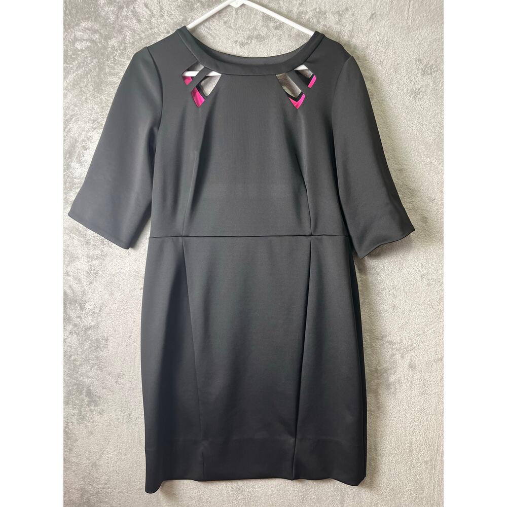Gretchen Scott Jersey Peek A Boo Dress Size Large Classic‎ Preppy Work Office